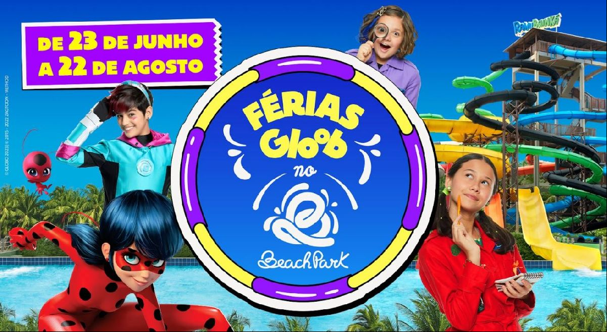 Férias Gloob no Beach Park traz personagens icônicos para celebrar com a criançada